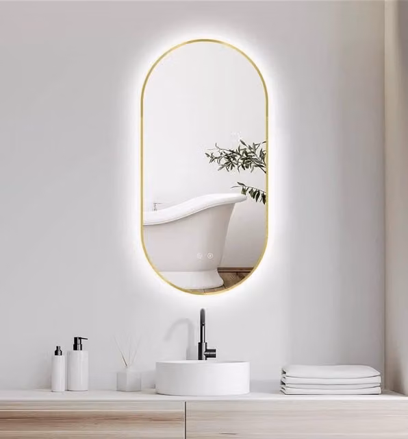 Specchio LED Selene 45x90 cm oro