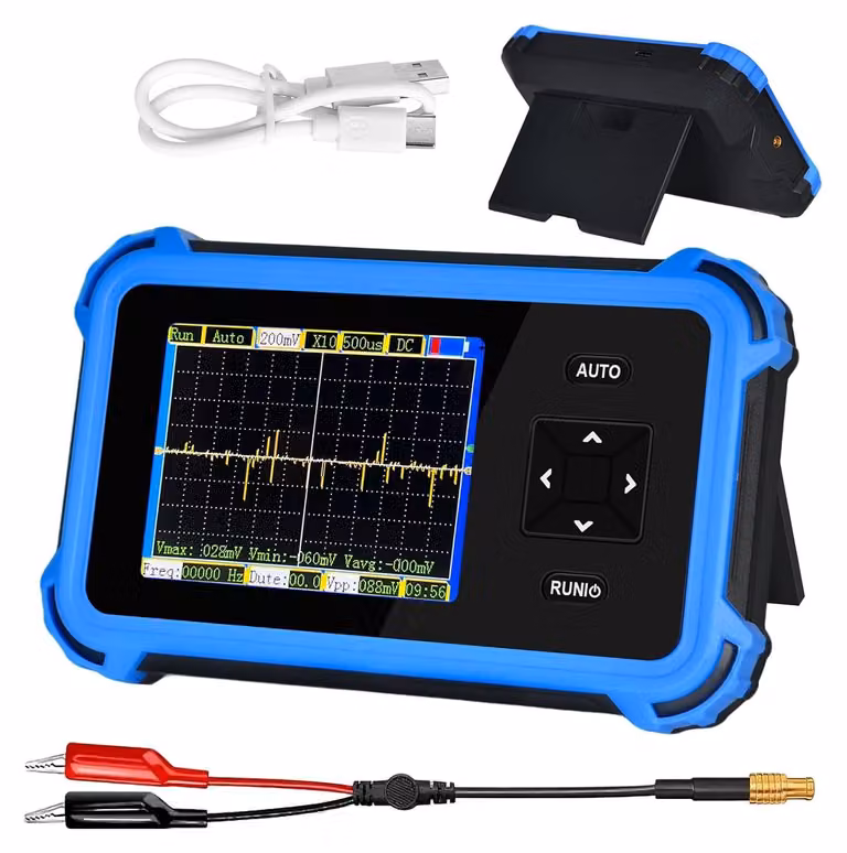 Oscilloscopio portatile, larghezza di banda di 1 MHz, frequenza di campionamento di 8,33 MS/s, ideale per progetti di elettronica