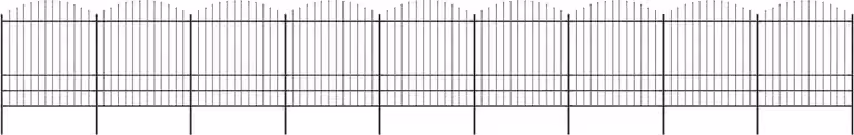 Recinzione da Giardino con Punta a Lancia in Acciaio 1603,5x200 cm Nero