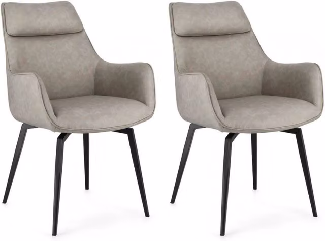Set 2 Poltrone 56x65x92h cm Lawrence Pu Tortora