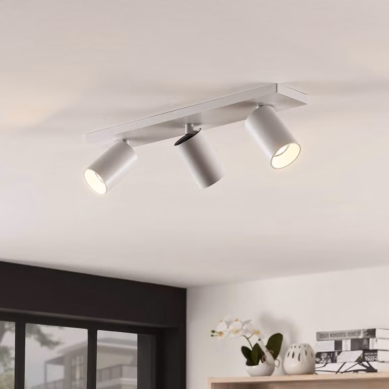 Arcchio faretto Brinja, set di 2, bianco, angolare, a 3 luci, GU10 Brinja Arcchio, dimmerabile, Bianco / Opale, Corridoio, Alluminio, Moderno, Faretto
