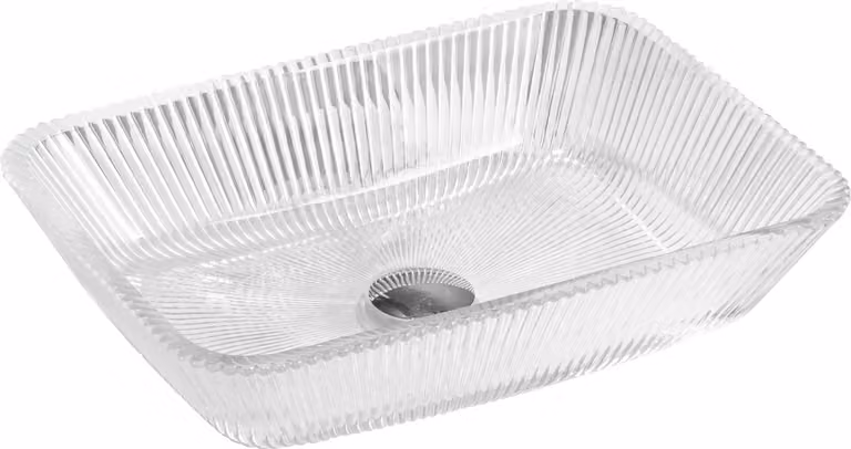 Mexen Tiva lavabo in vetro da appoggio 46 x 33 cm, trasparente - 24184600