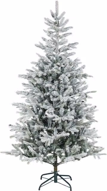 Albero di Natale innevato HOMCOM con rami realistici e base in metallo pieghevole, Altezza: 180 cm
