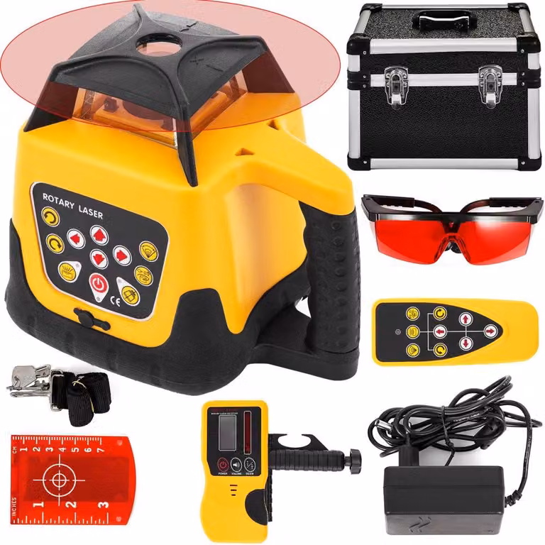 Livella laser rotante - 360 gradi - Alimentazione 220 V - Grado di protezione IP54 (resistente all'acqua)