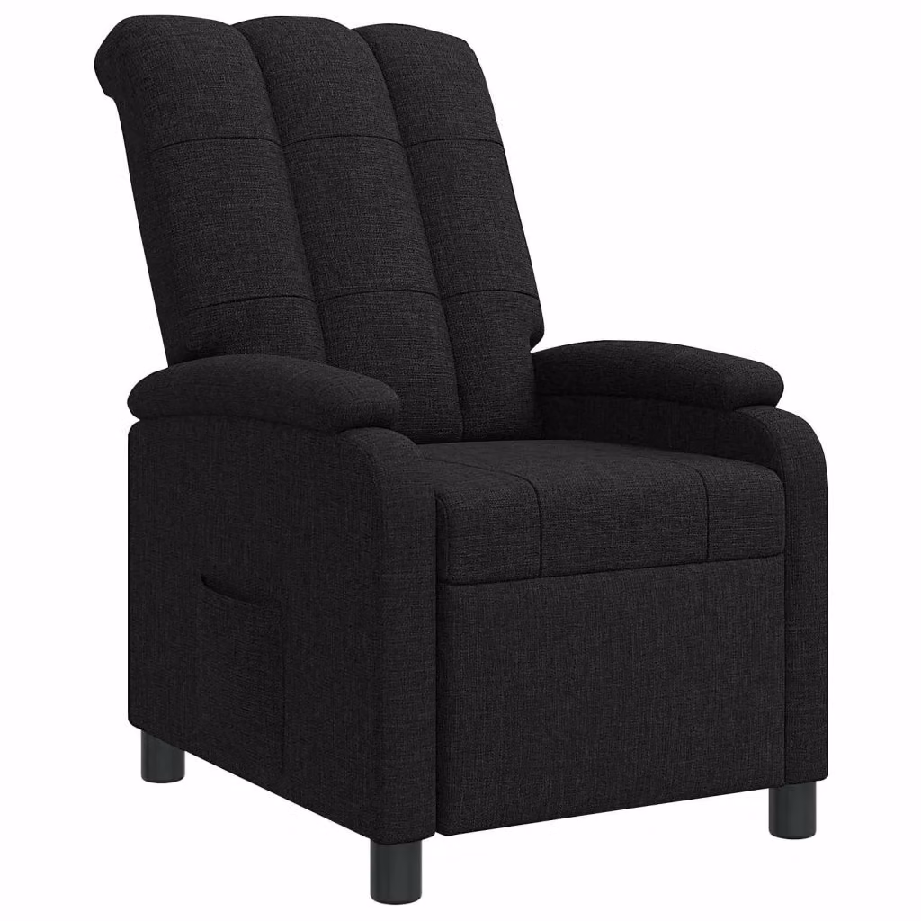 Poltrona reclinabile relax moderna in tessuto nero con braccioli – 2
