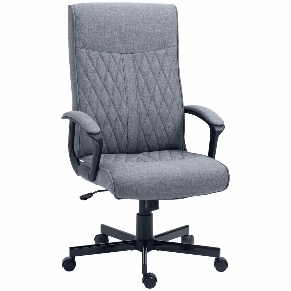 Sedia da Ufficio Executive XYLO Grigio con Schienale Alto Regolabile e Funzione Basculante L: 65 cm, P: 72 cm, H: 102-112,5 cm – 2