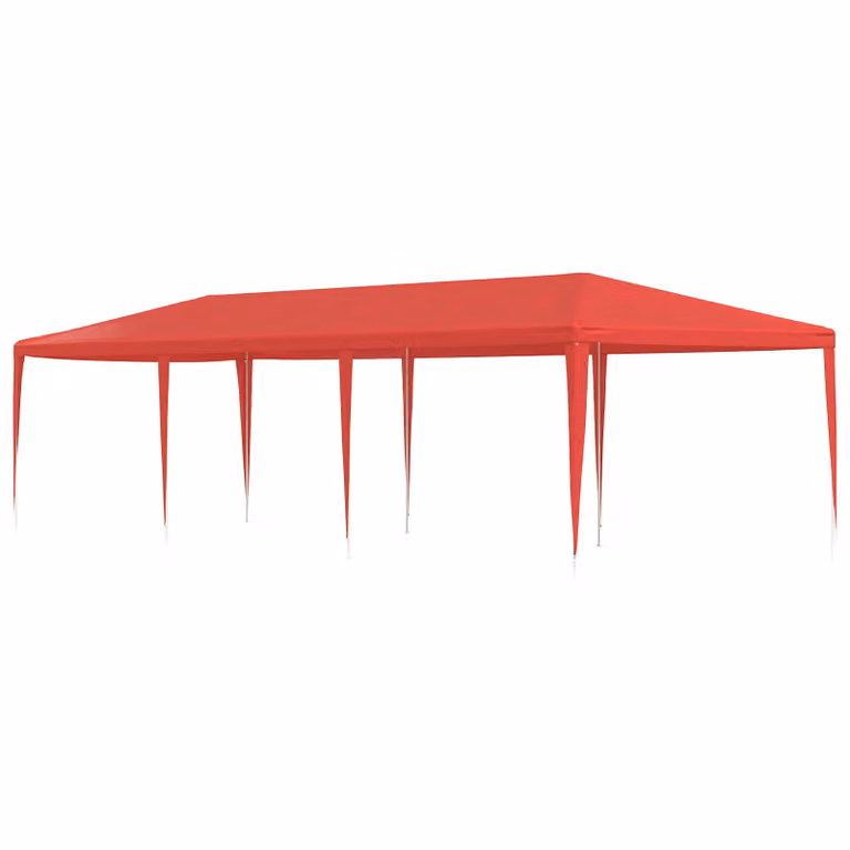 Tenda Party vidaXL Rossa in PE e Acciaio L: 900 cm, P: 300 cm, H: 255 cm