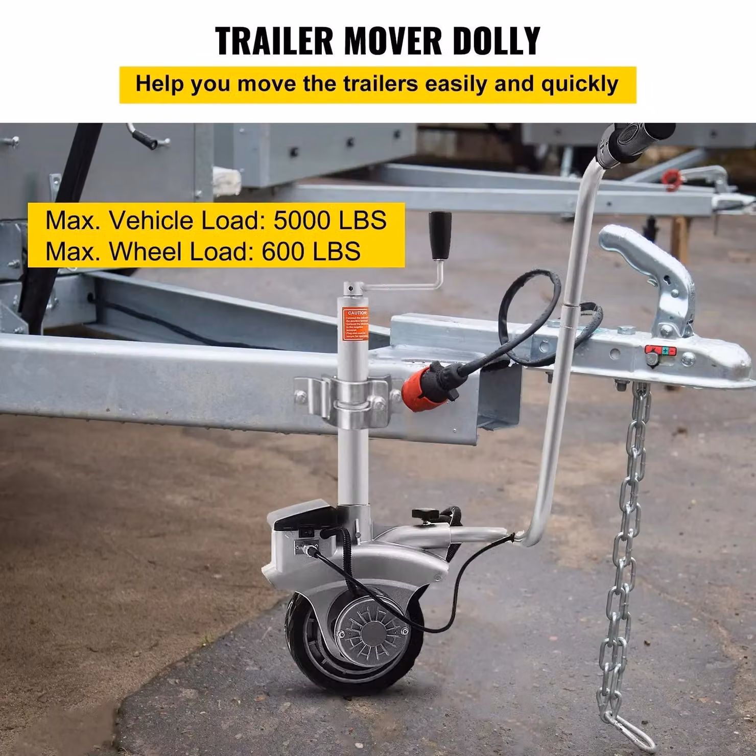 Rimorchio di traino, capacità di 5000 lbs, facile da manovrare, 12V, 350W