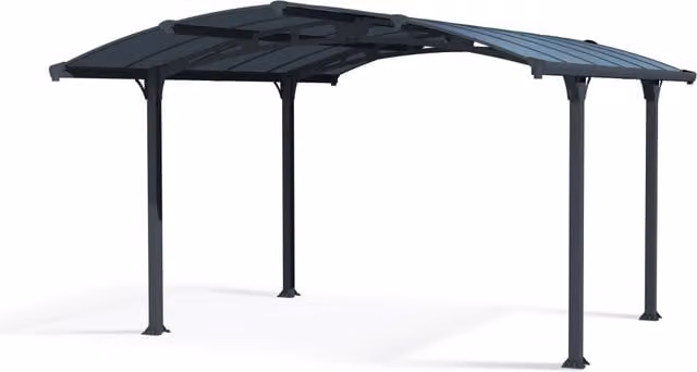 Carport Arcadia Palram in alluminio e policarbonato grigio L: 4.4 m x P: 3.6 m – 1