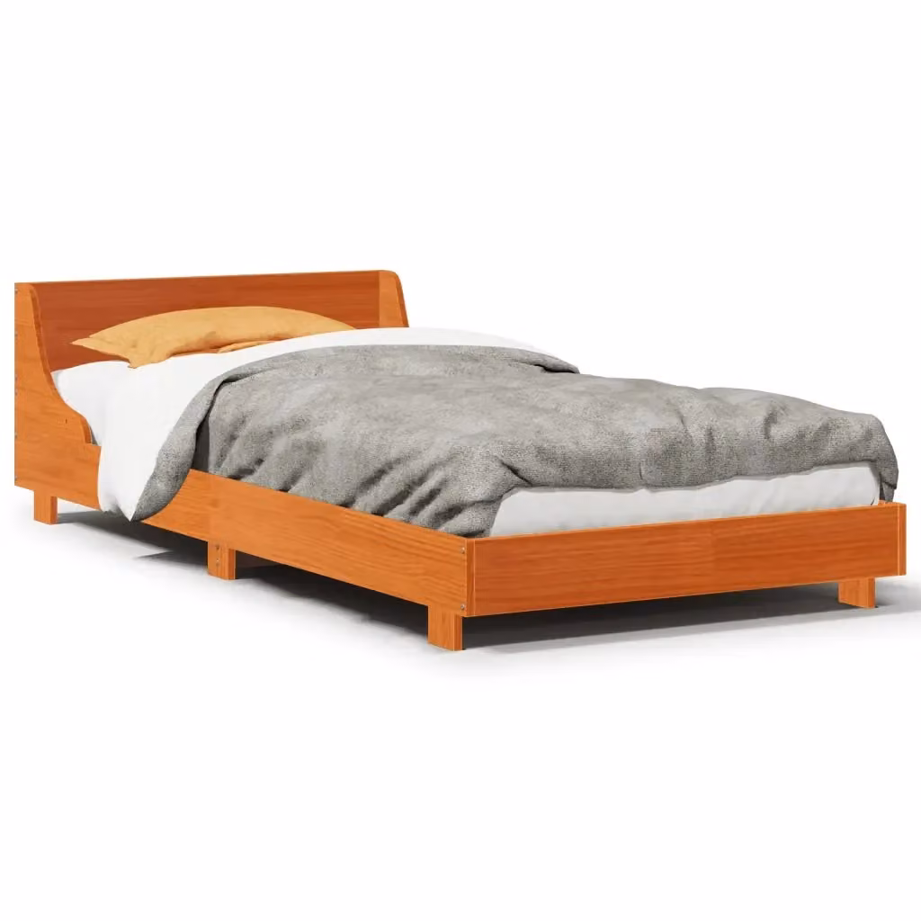 Letto Design Mania in legno di pino marrone cera con doghe in composito L/P/H: 203.5 x 100 x 52 cm – 2