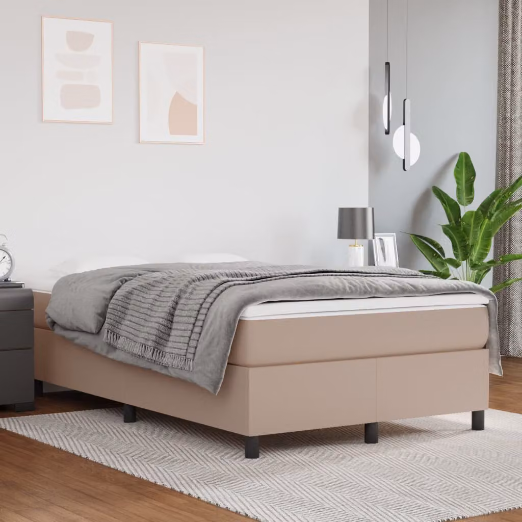 The Living Store Letto a molle insacchettate Materasso cappuccino marrone 120x200cm Similcuoio