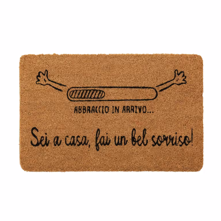 Zerbino Fai un sorriso in fibra di cocco marrone L: 70 cm, P: 40 cm, H: 1,5 cm