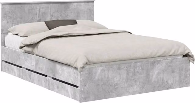 Letto matrimoniale | Letto per adulti | Struttura del letto con cassetto Grigio cemento 140 x 200 cm