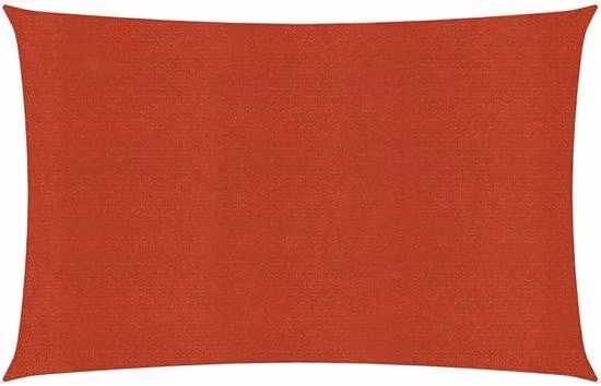 Telo ombreggiante in HDPE - 2,5 x 5 m - Rosso - Protezione UV al 90% - Rettangolare - Resistente al vento e all'acqua