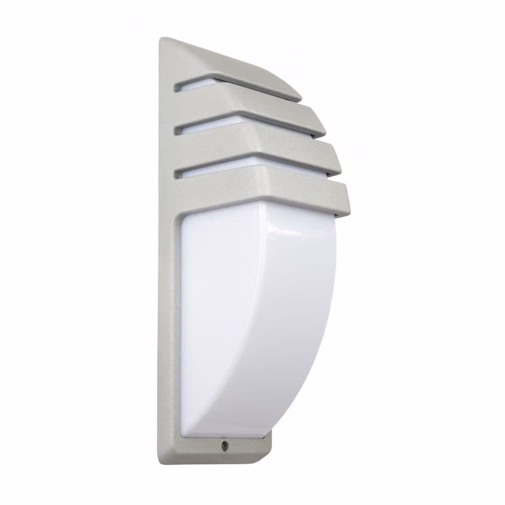 Lampada da parete esterna, 35 cm, 1 attacco E27, colore argento, grado di protezione IP54, modello SU-MA 1836 AL