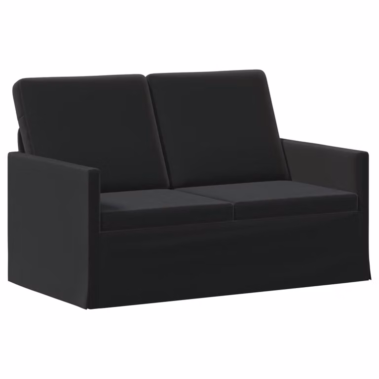Divano a 2 posti vidaXL in velluto nero con struttura in metallo L/P/H: 130 x 81 x 82 cm