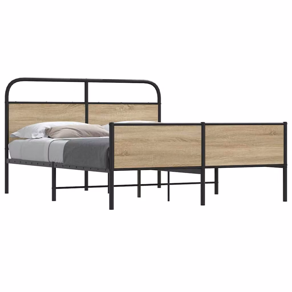 Giroletto vidaXL in metallo e MDF colore rovere fumo, L/P/H: 160 x 200 x 100 cm