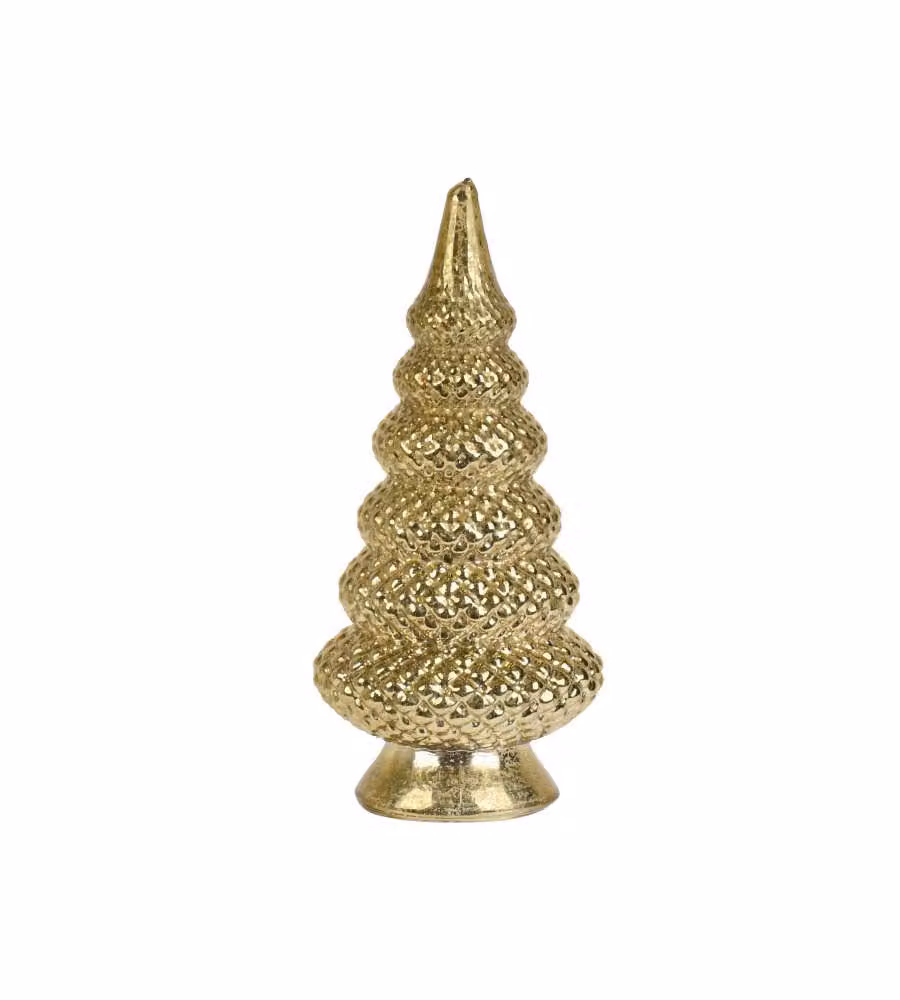 Albero decorativo in vetro oro 12cm x 25.5cm finitura antica