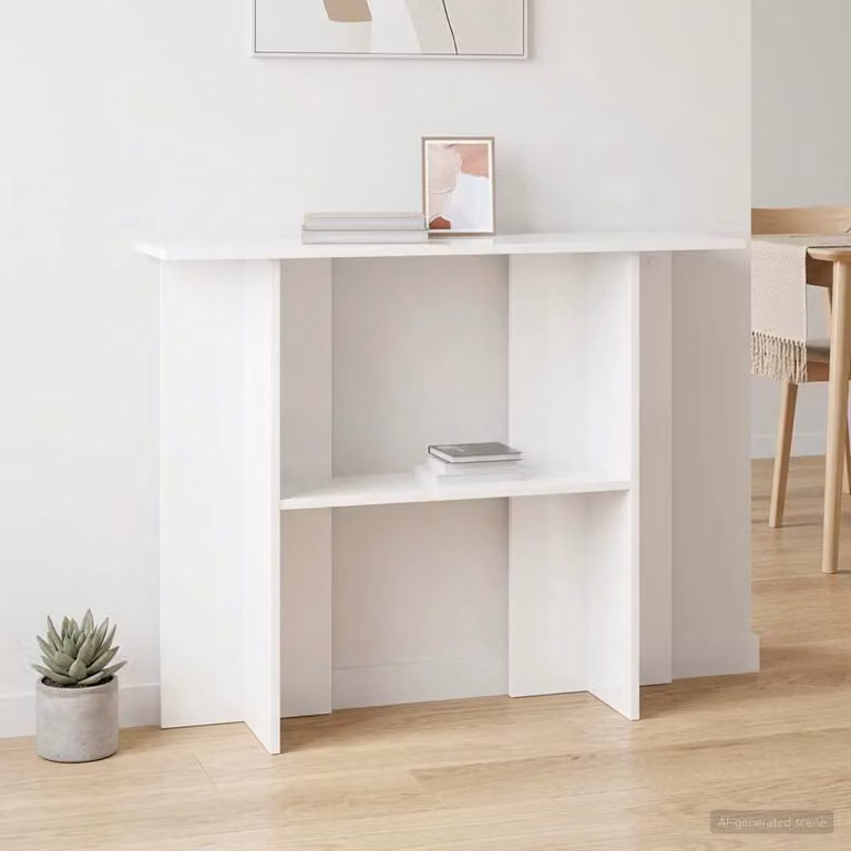 vidaXL Tavolo consolle moderno in legno ingegnerizzato bianco L 100 x P 30 x H 75 cm