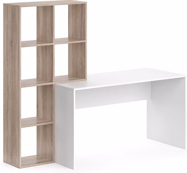 Scrivania con ripiani Mara Bianco/Sonoma 166.8 x 59 cm Vicco