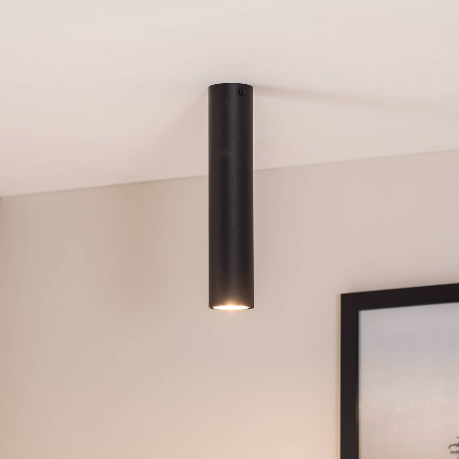 Faretto da soffitto Tecno 1M, acciaio, GU10, altezza 30 cm, nero 1M EMIBIG LIGHTING, dimmerabile, Nero, Soggiorno / Sala da pranzo, Metallo, Moderno, Faretto