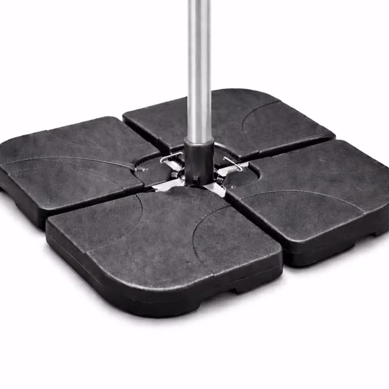 Supporto per ombrelloni a braccio – Zavorre per base a croce in plastica, robusto supporto per ombrelloni da giardino e terrazza (4 pezzi, fino a 80 kg)