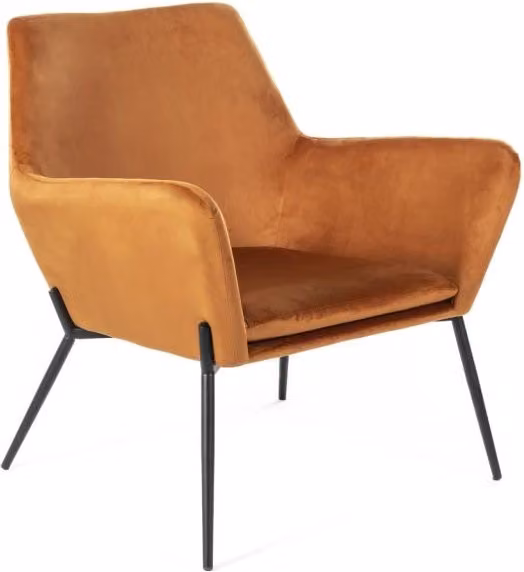Poltrona 70x71,5xH79 cm in Velluto Gin Caramello e Nero