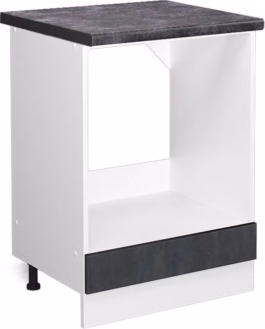 Mobile per forno da incasso Vicco R-Line Calce nera e Bianco con base Antracite L: 60 cm, H: 81,6 cm – 1