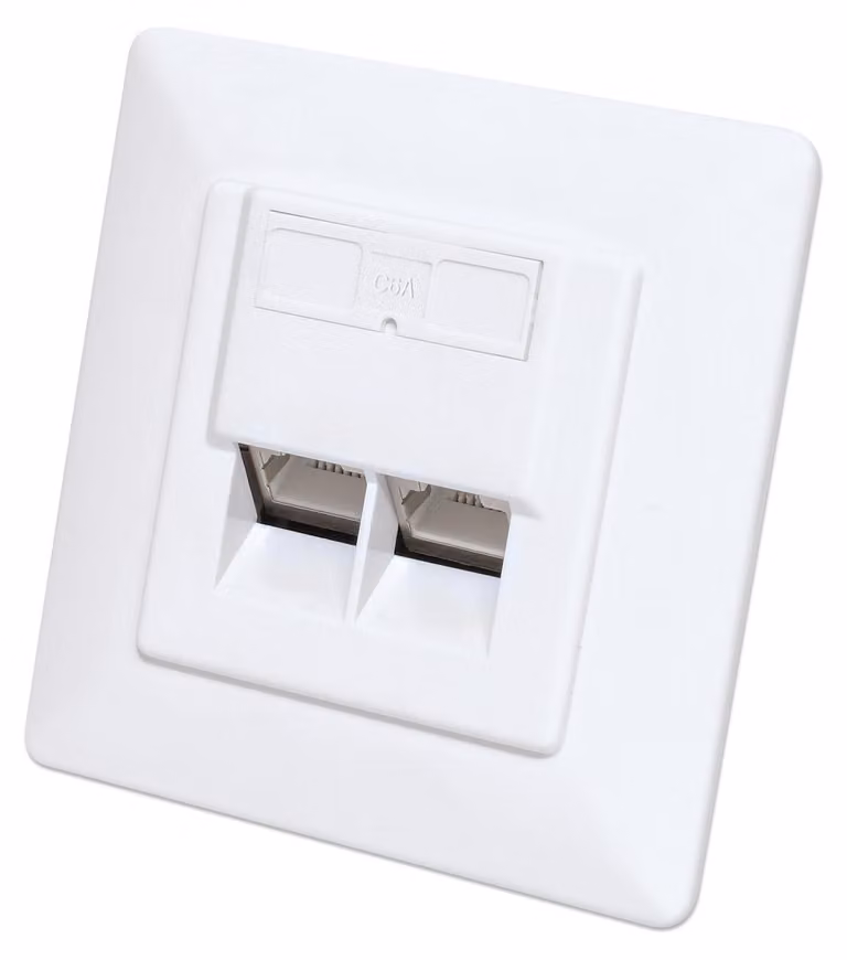 Intellinet 771917 INTELLINET 2-Port Cat6a 10G RJ45-Unterputzdose STP weiß
