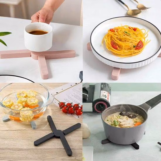 Set Azomor composto da 4 sottobicchieri in silicone resistenti al calore per la cucina e la tavola