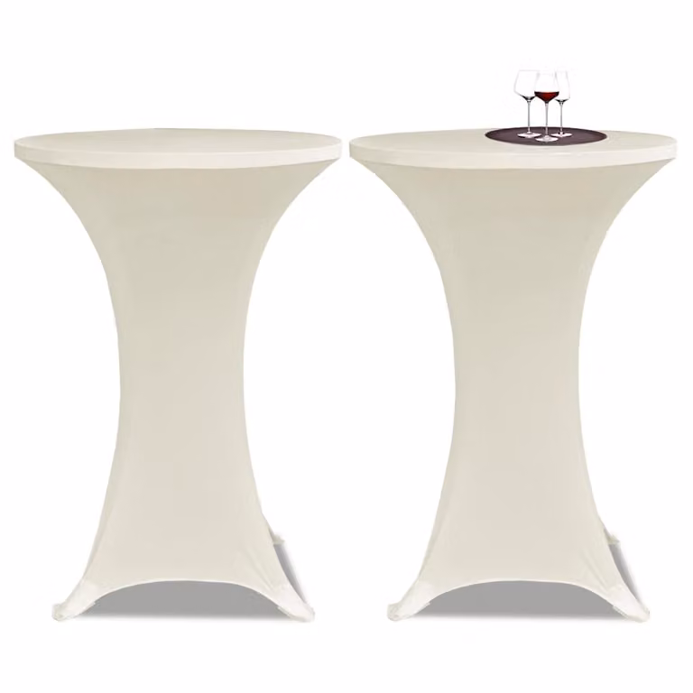 Set di 2 copritavolo vidaXL in tessuto elasticizzato beige, diametro 80 cm