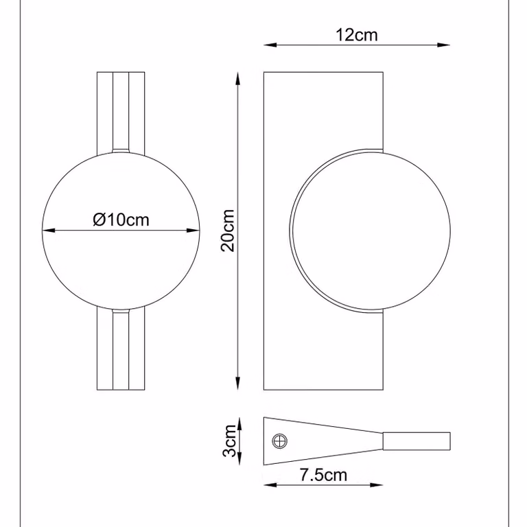 Globo Applique da parete a LED Jasper, Nero, Soggiorno / Sala da pranzo, Metallo, Moderno, Applique a LED