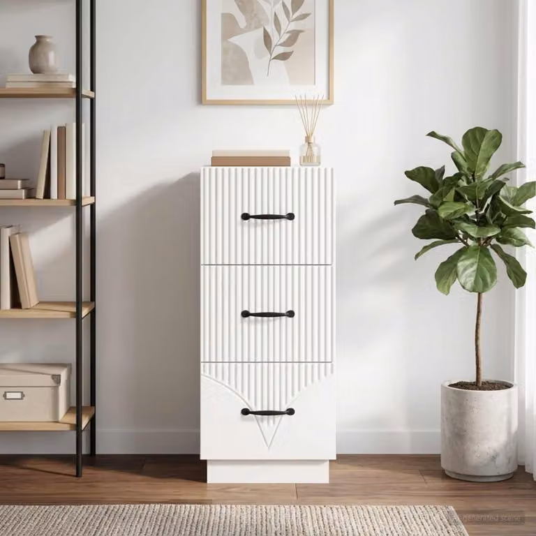 Carrello mobile con cassetti vidaXL bianco moderno L: 33 cm, P: 34,5 cm, H: 87 cm