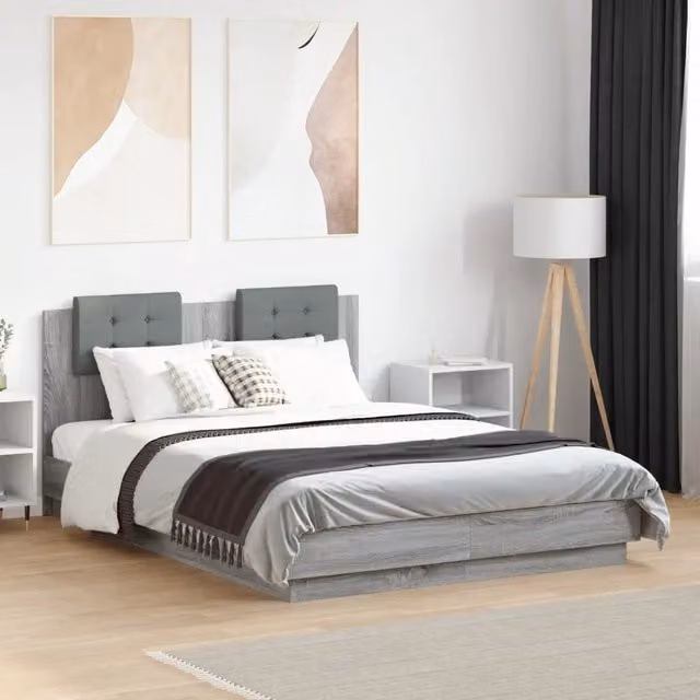 Giroletto Testiera Grigio Sonoma 120x190 cm Legno Multistrato 3209966