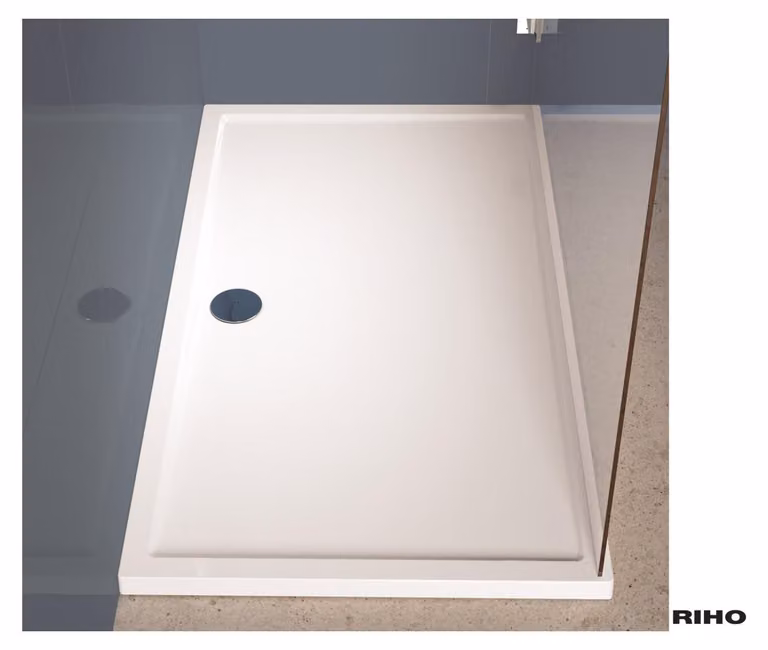 RIHO Zürich receveurs de douche rectangulaires, écoulement 90mm, montage au sol, blanc brillant, D001011005, D001011005