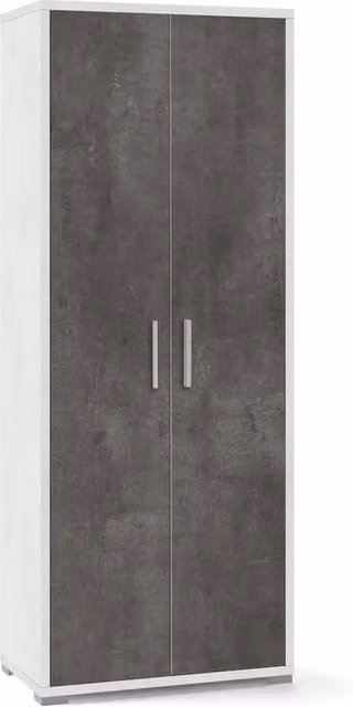 Armadio mobile 2 ante 71x41x182H cm in kit di design colore Ossido bianco e Ossido nero