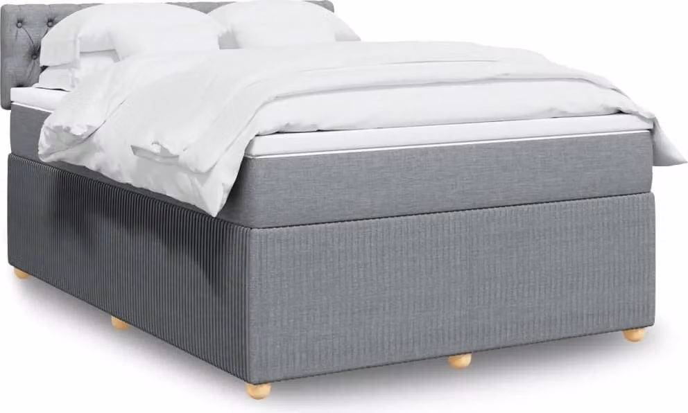 Maison Exclusive - Letto boxspring con materasso Grigio chiaro 140x200 cm Tessuto