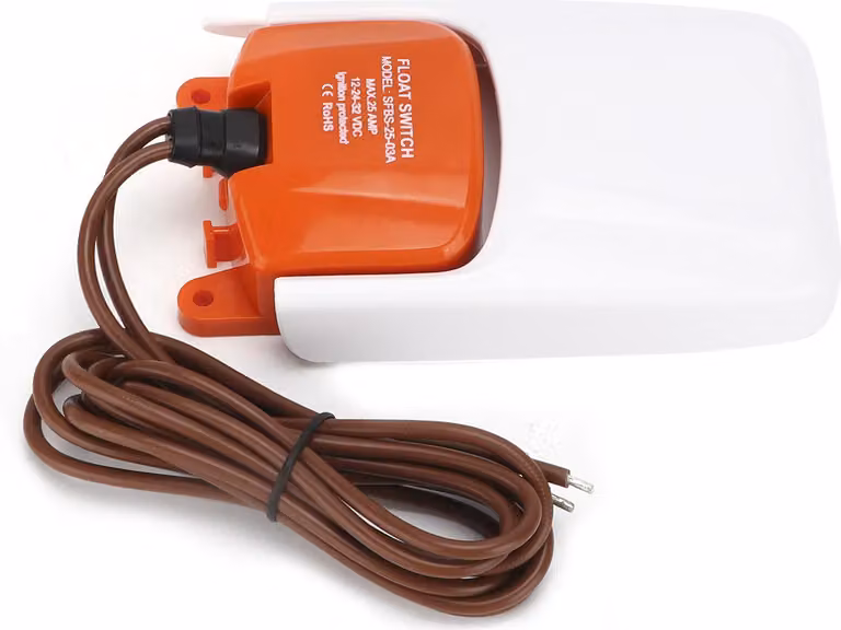 Pompa per il drenaggio dell'acqua di sentina della barca Interruttore a galleggiante anti-invecchiamento Resistente ai raggi UV per sistemi da 25 amp 12V 24V 32V
