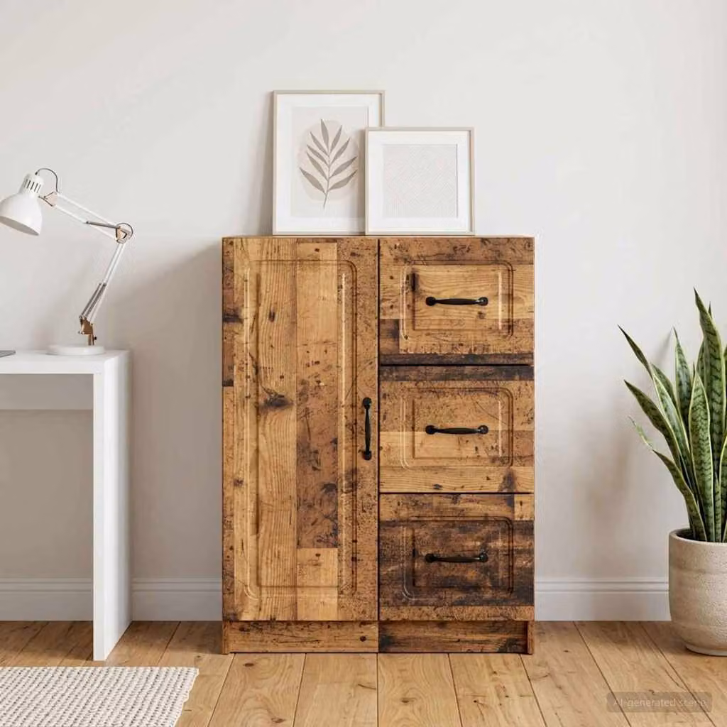 Credenza vidaXL in legno ingegnerizzato color marrone stile moderno L: 66 cm, P: 34,5 cm, H: 87 cm