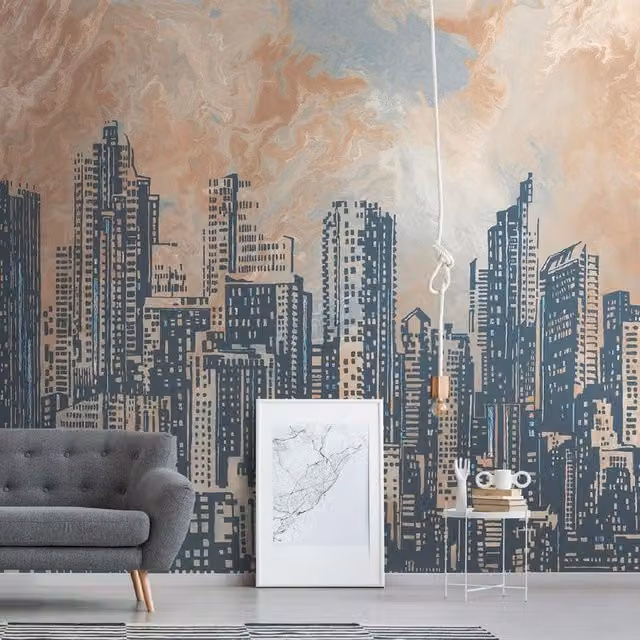 Fotomurale Skyline moderno multicolore L: 371 cm, H: 280 cm