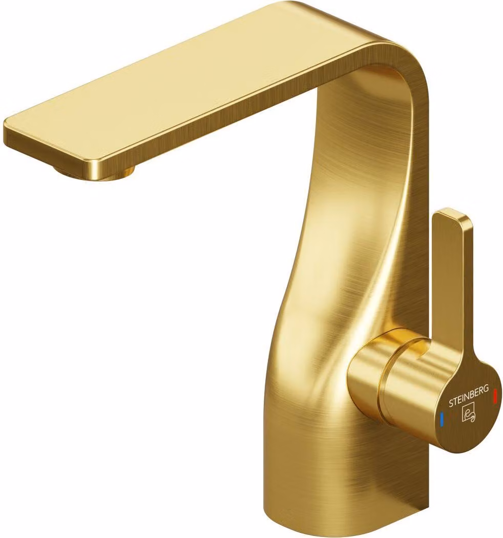 Steinberg Série 230 Mitigeur monocommandé pour lavabo, avec cartouche céramique, tubes flexibles, avec vidage, saillie 112mm, 23010002BG, 23010002BG