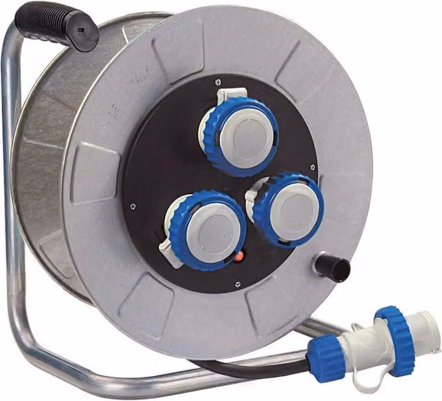 Avvolgicavo trifase FANTON 30 m, colore grigio, protezione IP55, struttura in metallo