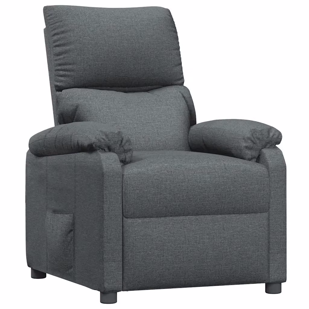 Poltrona Reclinabile Relax vidaXL in Tessuto Grigio con Braccioli e Regolazione Manuale – 2