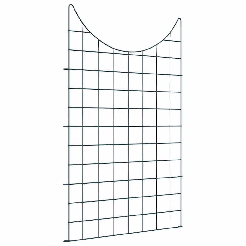 vidaXL Set di 8 pezzi di recinzione per stagno in acciaio verde, L: 50 cm, H: 80 cm