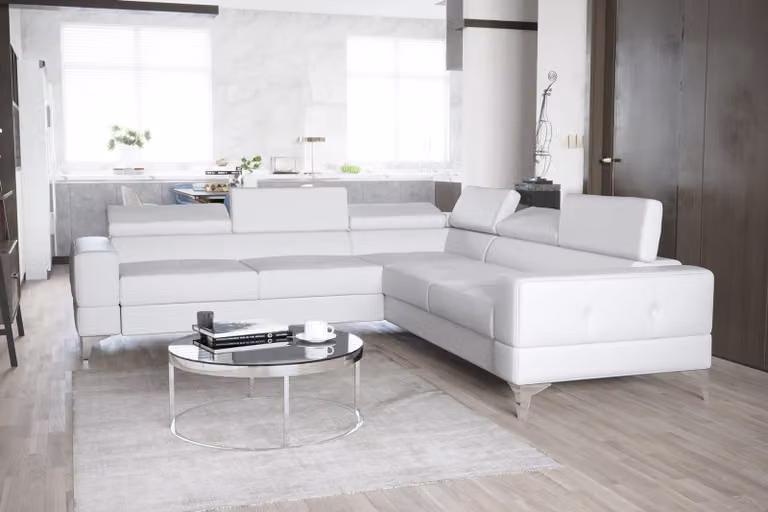 Ecksofa Wohnzimmer L-Form Sofas Couch Design Polsterung Textil Modern Couchen