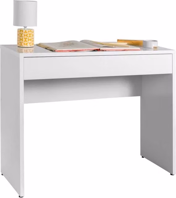 Scrivania con cassetto Linea Espresso COMPOSAD laccato bianco L/P/H: 100 x 40,5 x 81,4 cm – 1