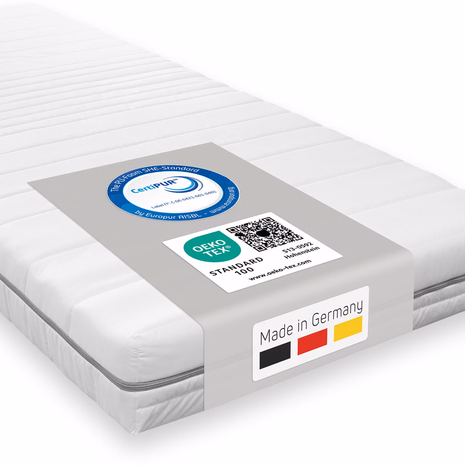 Materasso ergonomico in schiuma a freddo a 7 zone, 140 x 200 cm, H2 e H3, 15 cm, prodotto in Germania, per l'assenza di sostanze nocive, 100 notti di prova