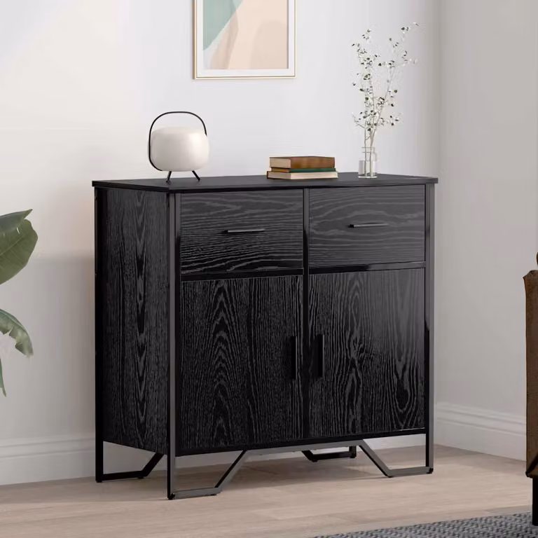 Credenza moderna vidaXL in rovere nero L: 79,5 cm, P: 35,5 cm, H: 74,5 cm