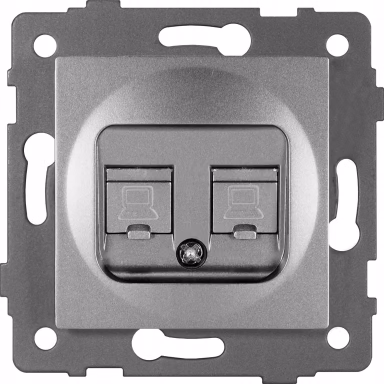 TG ELECTRO MODERN-Q LAN: Doppia presa di corrente RJ45 Cat-6, colore grigio