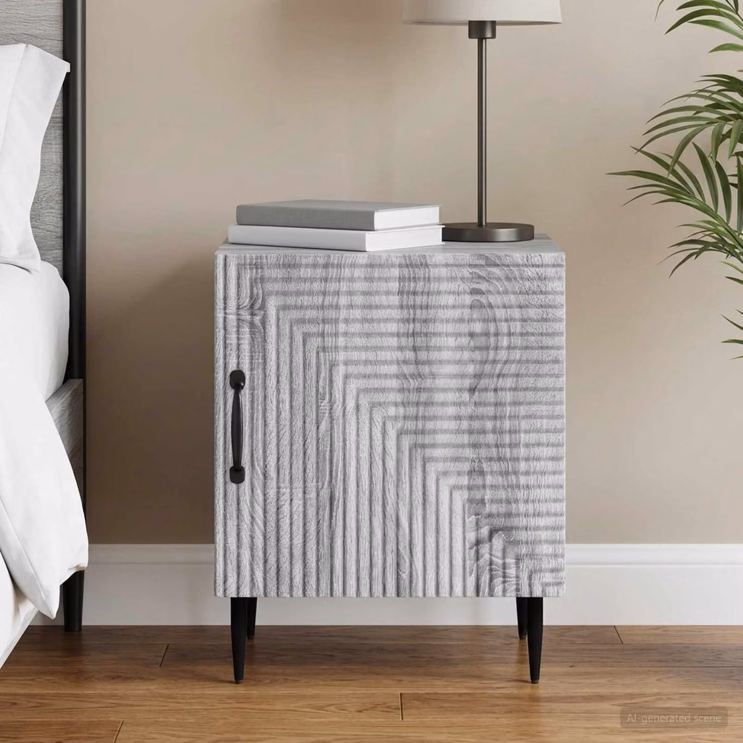 vidaXL Armadio da Notte Moderno Grigio L: 43 cm, P: 34,5 cm, H: 50 cm